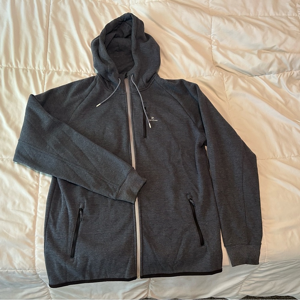 Rip Curl Men's Anti Series Technical Navy Blue Zip-Up Hooded Jacket